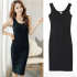 Stock in KL123 Women Sleeveless Dress Fit Solid Color Casual Midi Dresses