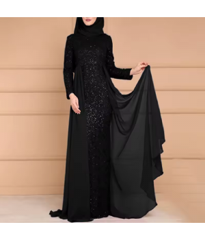 NCE Summer Embroidered Cotton linen Dress for women Chinese style oversized loose long sleeve longdress for Chinese New Year