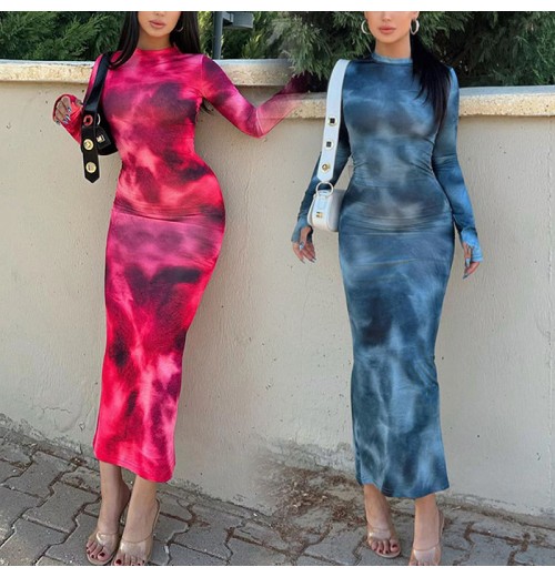 dropshipping products women's clothing ladies nightclub dresses new tie dye long sleeve slim fit babes maxi women casual dress dropshipping products women's clothing ladies nightclub dresses new tie dye long sleeve slim fit babes maxi women casual dress