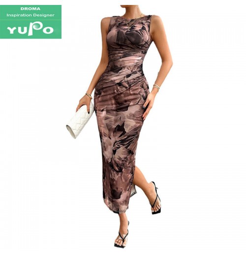 Droma foreign trade women's clothing cross-border spring summer temperament slim-fit sleeveless dress tight Droma foreign trade women's clothing cross-border spring summer temperament slim-fit sleeveless dress tight