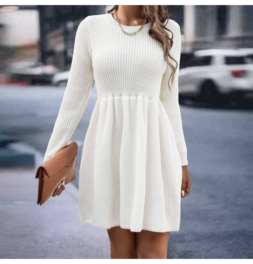 2024 Autumn And Winter Popular Women's Clothing Solid Color Women Casual Career Sweater Dress For Women 2024 Autumn And Winter Popular Women's Clothing Solid Color Women Casual Career Sweater Dress For Women