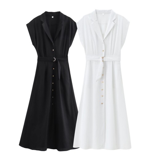 PB&ZA Women 2024 New Chic Fashion Flax blend MIDI Dress Vintage Sleeveless Female Dresses robe Mujer PB&ZA Women 2024 New Chic Fashion Flax blend MIDI Dress Vintage Sleeveless Female Dresses robe Mujer