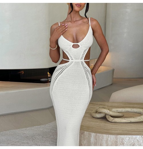 Lygens 6643 Knitting Hollow Out Backless Strap Long Bodycon Women'S Dresses Elegenat Evening Casual Ladies Dress Casual Clothing Lygens 6643 Knitting Hollow Out Backless Strap Long Bodycon Women'S Dresses Elegenat Evening Casual Ladies Dress Casual Clothing