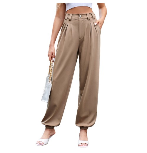 Wholesale New Casual High Waist Trousers Women Solid Pocketed Loose Joggers Pants Wholesale New Casual High Waist Trousers Women Solid Pocketed Loose Joggers Pants