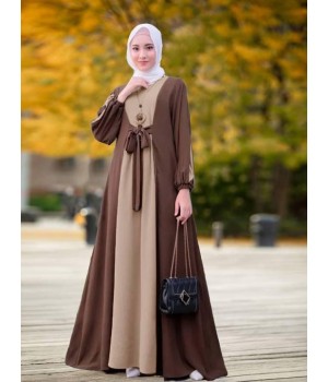 Gaun Kaftan Lengan Panjang dan Lengan Tiga Suku