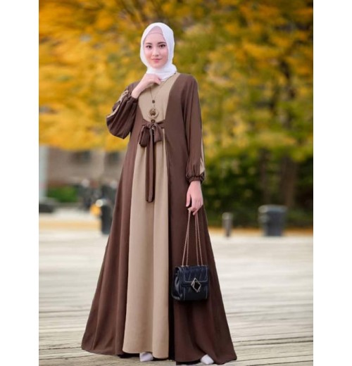 Gaun Kaftan Lengan Panjang dan Lengan Tiga Suku
