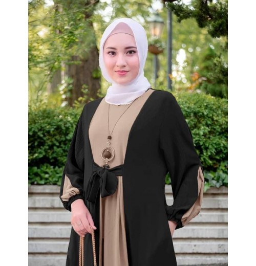 Gaun Kaftan Lengan Panjang dan Lengan Tiga Suku