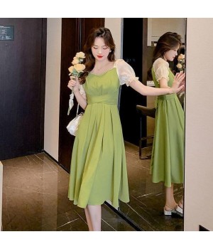 ZANZEA Korean Style Women New Fashion Raglan Sleeve Dresses Crew Neck A-Line Knee Length Plain Dress #0407