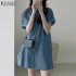 Korean Style Puff Sleeves Square Neck Floral Dress Summer New Waist Fishtail Skirt Sweet Dress
