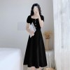 Korean Style White Bow Slip Dress Summer Lace-up Mid Length Dress Small Fresh Dress For Women