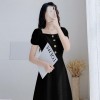 Korean Style White Bow Slip Dress Summer Lace-up Mid Length Dress Small Fresh Dress For Women