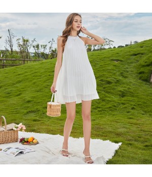 New Spring/Summer Flower Print Loose Long Sleeved V-neck Dress Large Size Elegant Over Knee Skirt