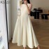 ZANZEA Korean Style Women Autumn 3/4 Sleeve Hollow Out Lapel Plain Dresses Ruffled Button Knee Length Dress #1208