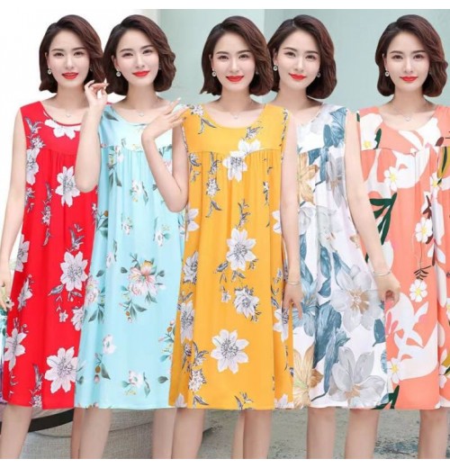 DRESS FLORALS FREESIZE  FIT 45KG-95KG