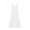 Fawzia French White V-neck Shirt Dress for Women Summer Plus Size Half-sleeved Waist-cinching Mid-length Skirt