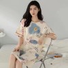 Womens Elegant Floral Short Sleeve Sundress Temperament Long Dress Beach A-Line Dresses