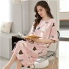 Womens Elegant Floral Short Sleeve Sundress Temperament Long Dress Beach A-Line Dresses