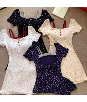 ZANZEA Korean Style Women Office Fake Two Pieces Short Sleeve Dresses Crew Neck Midi Plain Bowknot Party Dress #0908