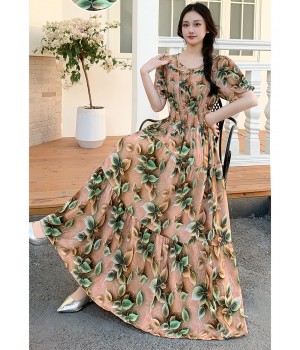 Cotton Dress Women Ethnic Style 2023 Summer New Retro Floral Large Swing Dresses Female Loose Oversized Women Clothes