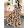 Cotton Dress Women Ethnic Style 2023 Summer New Retro Floral Large Swing Dresses Female Loose Oversized Women Clothes