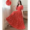 Cotton Dress Women Ethnic Style 2023 Summer New Retro Floral Large Swing Dresses Female Loose Oversized Women Clothes