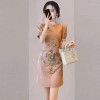 Plus Size Dress for Women Floral Printing Dresses Fake Two-piece Dress