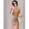 Plus Size Dress for Women Floral Printing Dresses Fake Two-piece Dress