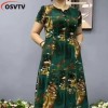 Oversized cotton silk vest dress, summer new ethnic style women's clothing, artistic r printing, sleeveless long swi