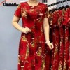 Oversized cotton silk vest dress, summer new ethnic style women's clothing, artistic r printing, sleeveless long swi
