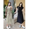 Women’s Hanging Neck Sleeveless Strapless Dress with Thin Straps, Slim Fit Short Skirt for Elegant Casual Wear