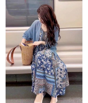 Ramadan Must Have Modern Kurung Dress，Elegant Islamic Floral PrintDress，High Quality Loose Comfort，Plus Size Women's Clothing 5XL Available﻿﻿