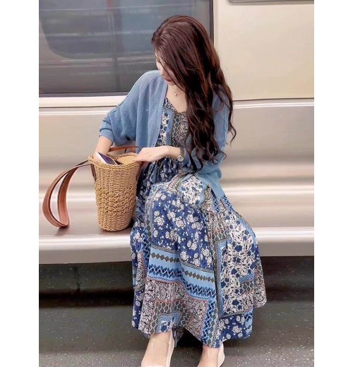 Ramadan Must Have Modern Kurung Dress，Elegant Islamic Floral PrintDress，High Quality Loose Comfort，Plus Size Women's Clothing 5XL Available﻿﻿
