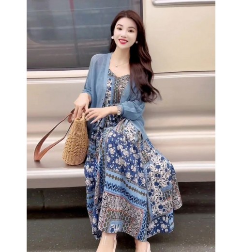 Ramadan Must Have Modern Kurung Dress，Elegant Islamic Floral PrintDress，High Quality Loose Comfort，Plus Size Women's Clothing 5XL Available﻿﻿