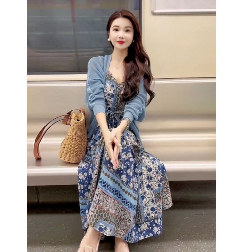 Ramadan Must Have Modern Kurung Dress，Elegant Islamic Floral PrintDress，High Quality Loose Comfort，Plus Size Women's Clothing 5XL Available﻿﻿