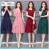 M-4XL Korean Style Women Ladies Short Sleeve Slim Bodycon plain round Neck Summer Midi Dress Plus Size Multiple Colors Skirt